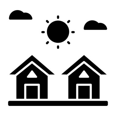 Güneş evinin mükemmel tasarım simgesi