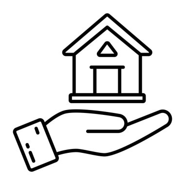 Ev bakımının kavramsal çizgi tasarımı simgesi