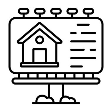 Mülkiyet reklam panosunun satır tasarım simgesi