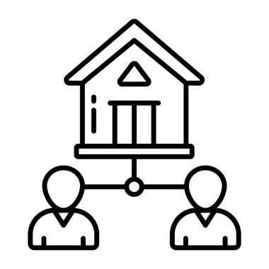 Bir çizgi tasarım ikonu emlakçıları