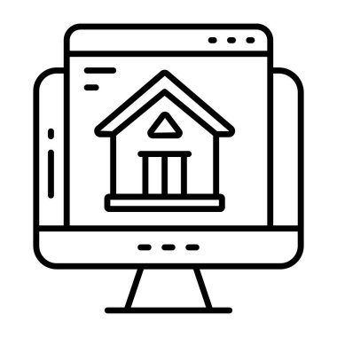 Gayrimenkul sitesinin kavramsal çizgi tasarım simgesi