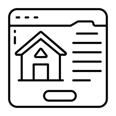 Çevrimiçi evin kavramsal çizgi tasarım simgesi
