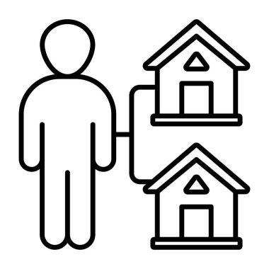 Bir çizgi tasarım ikonu emlakçısı