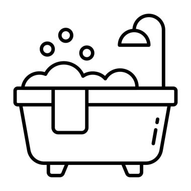 Trendy vector design of bathtub