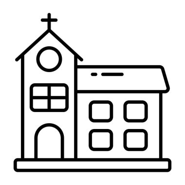 Kilisenin kavramsal çizgi tasarım simgesi