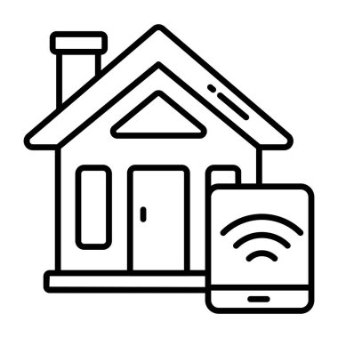Akıllı evin modaya uygun vektör tasarımı