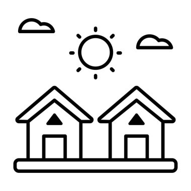 Güneş evinin mükemmel tasarım simgesi