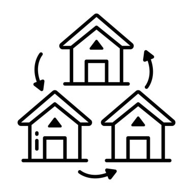 Ev değişimi için bir satır tasarımı simgesi
