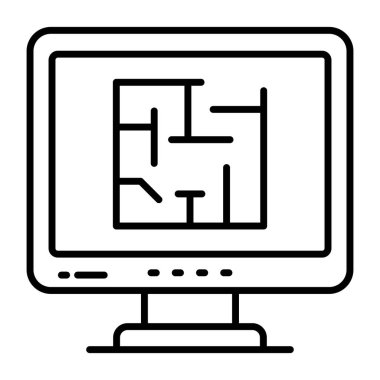 Çevrimiçi planların yaratıcı tasarım simgesi