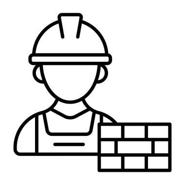 Avatar wearing hard hat, icon of labor