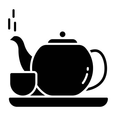 Çay demliğinin düzenlenebilir tasarım simgesi