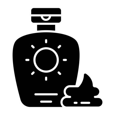 Güneş kreminin yaratıcı tasarım simgesi