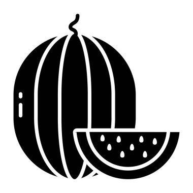 Yaz meyve suyu ikonu, karpuz vektör tasarımı