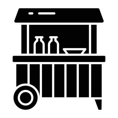 Sokak arabasının kavramsal katı tasarım simgesi