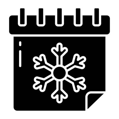 Kış takviminin modern tasarım simgesi düzenlenebilir kaliteye sahip