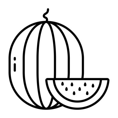 Yaz meyve suyu ikonu, karpuz vektör tasarımı