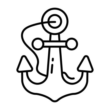 Denizcilik kancasının çizgi tasarım simgesi