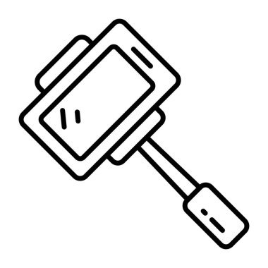 Selfie çubuğunun kavramsal çizgi tasarım simgesi