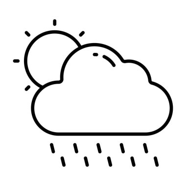 Parçalı bulutlu günün eşsiz tasarım simgesi