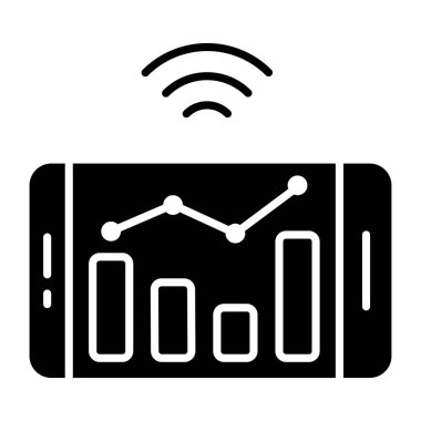 Mobil veri analizlerinin düzenlenebilir tasarım simgesi