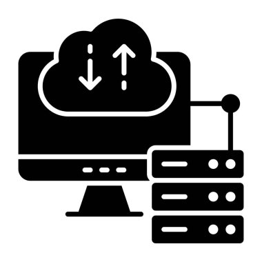 Editable design icon of cloud data transfer