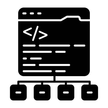 Unique design icon of web coding