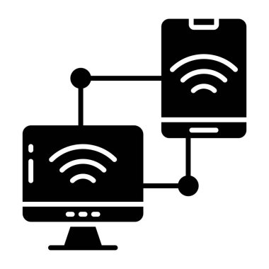 Bağlı aygıtlar simgesi, düzenlenebilir vektör