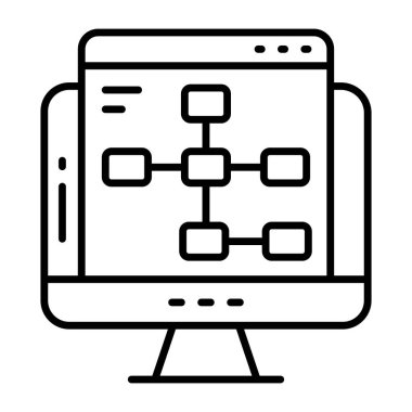 Web hiyerarşisinin kavramsal çizgi tasarım simgesi