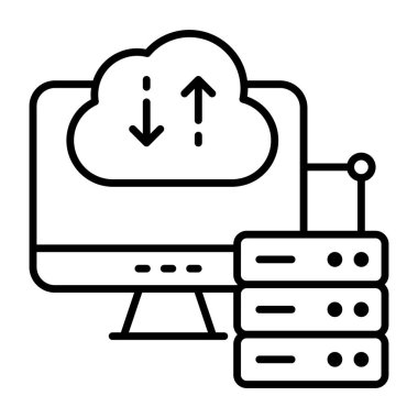 Editable design icon of cloud data transfer