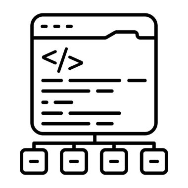 Unique design icon of web coding