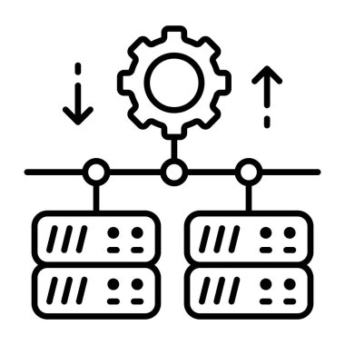 Teçhizatlı Db raf, sunucu ayarı simgesi