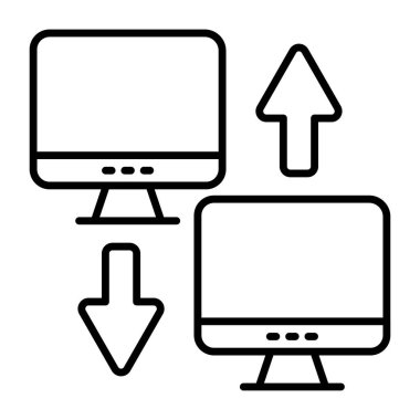 Pc 'den Pc' ye kavramsal çizgi tasarım simgesi