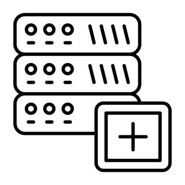 Ekle sunucusunun kavramsal çizgi tasarım simgesi