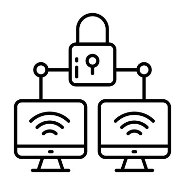 Güvenli bağlı aygıtların yaratıcı tasarım simgesi