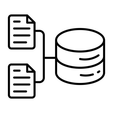 Veritabanı dosyalarının satır tasarım simgesi