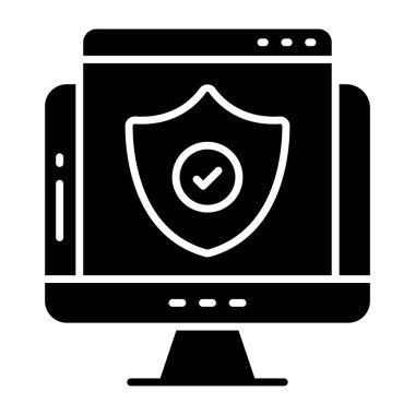 Web güvenliğinin modern tasarım simgesi