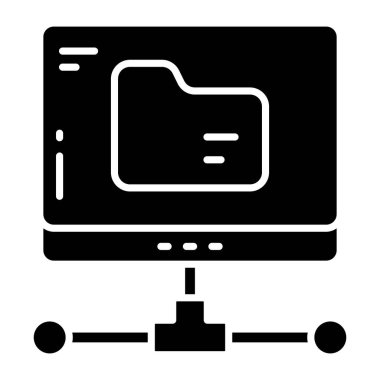 Katı dizayn edilmiş çevrimiçi dizin simgesi beyaz arkaplanda izole edildi