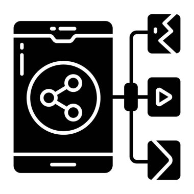 Paylaşımcı mobil için sağlam bir tasarım simgesi