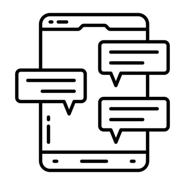 Mobil sohbetin modern tasarım simgesi