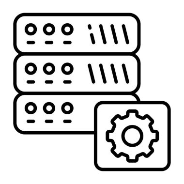 Teçhizatlı Db raf, sunucu ayarı simgesi