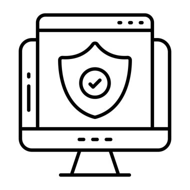 Web güvenliğinin modern tasarım simgesi