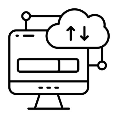 Editable design icon of cloud data transfer