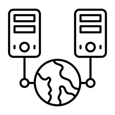 Küresel sunucunun satır simgesi tasarımı