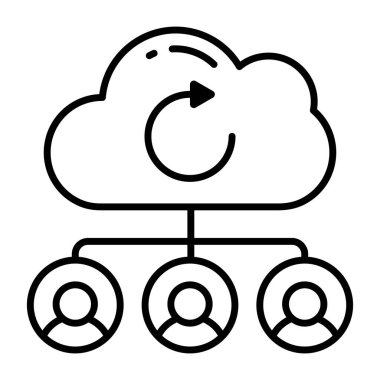 Bulut kullanıcılarının modern tasarım simgesi