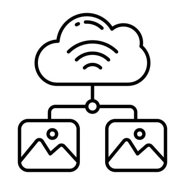 Bulut resim simgesi, düzenlenebilir vektör