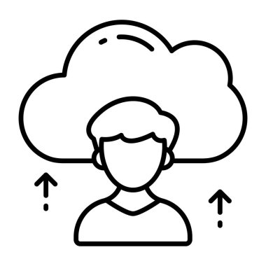 Bulut kullanıcısının modern tasarım simgesi