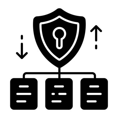 Veri güvenliğinin modaya uygun tasarım simgesi