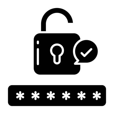 Güvenlik parolası için sağlam bir tasarım simgesi