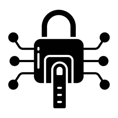 Dijital kilidin katı tasarım simgesi