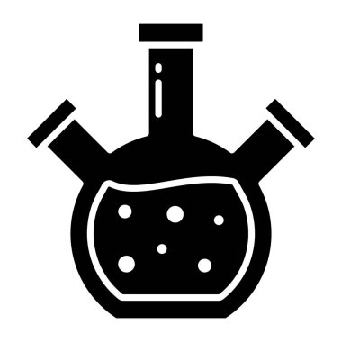 Üçlü boyun matarasının katı tasarım simgesi.